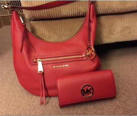 Michael Kors Rhea Zip女款精致时尚手提包|单肩包，红色款