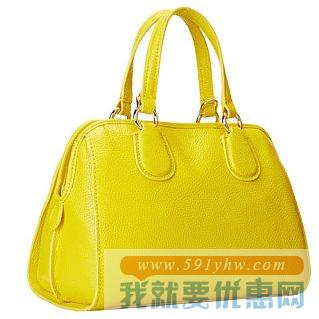 蔻驰（COACH）女士真皮手提斜挎包Refined Grain Leather Mini Nolita 黄色