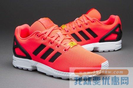 阿迪达斯（Adidas）Originals ZX Flux 童款红色运动鞋