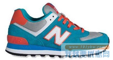 新百伦（New Balance）WL574 女士蓝色复古跑鞋