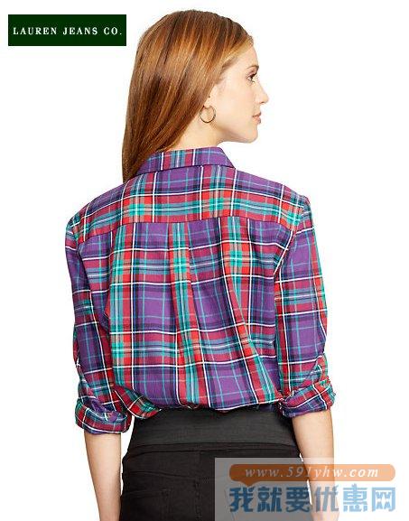 拉夫劳伦（Ralph Lauren）女士格纹休闲衬衫 两色可选