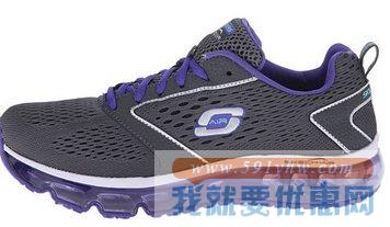 斯凯奇（SKECHERS）Air Supreme女款透气跑步鞋 灰紫配色