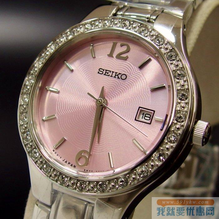 SEIKO精工SUR899女士镶钻时装手表