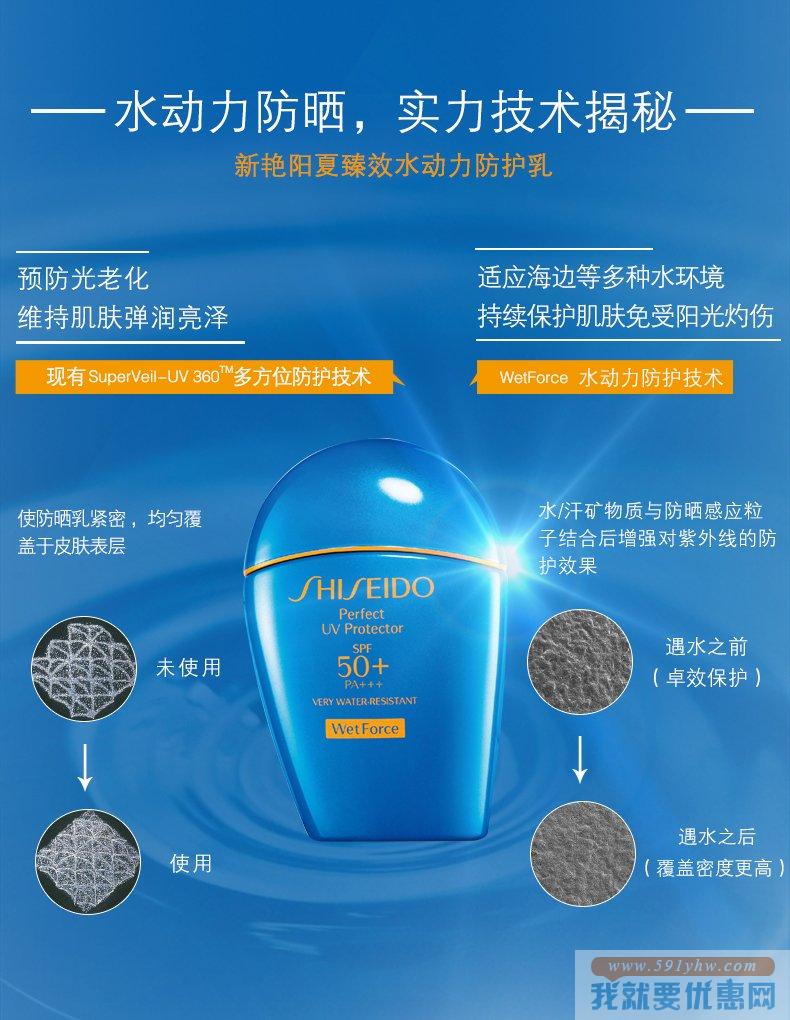 资生堂（Shiseido）艳阳夏臻效水动力防晒乳 100ml