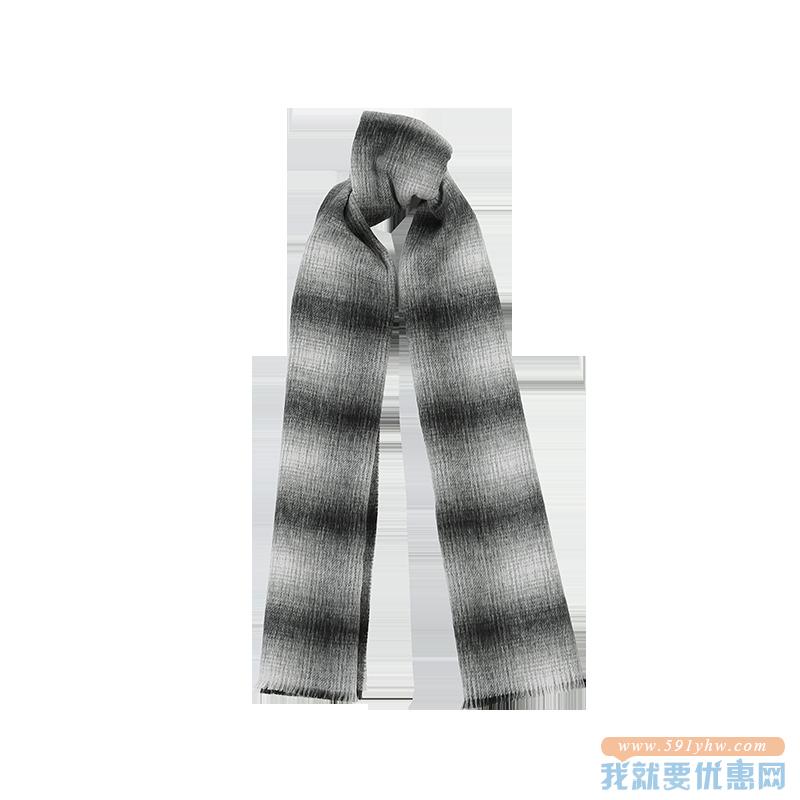 风致格纹羊毛围巾-百分百羊毛，温暖不失风度